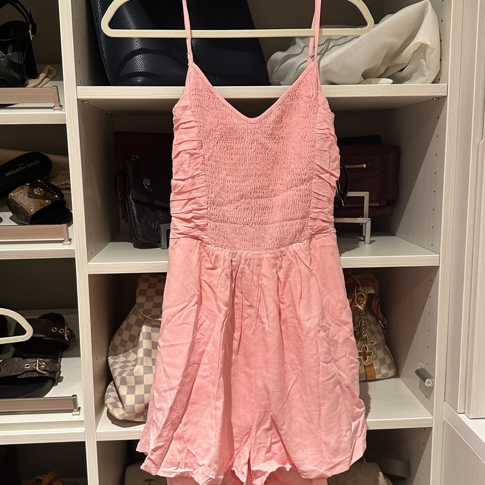 Pink Sleeveless Ruched Dress